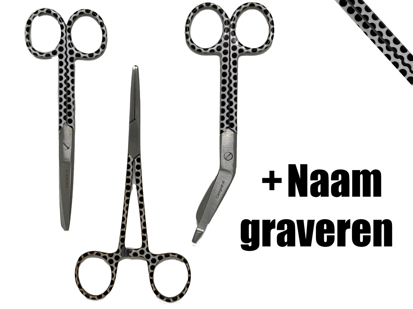 3 delig scharen set verpleegkundige  Kroonparel (+ naam graveren)