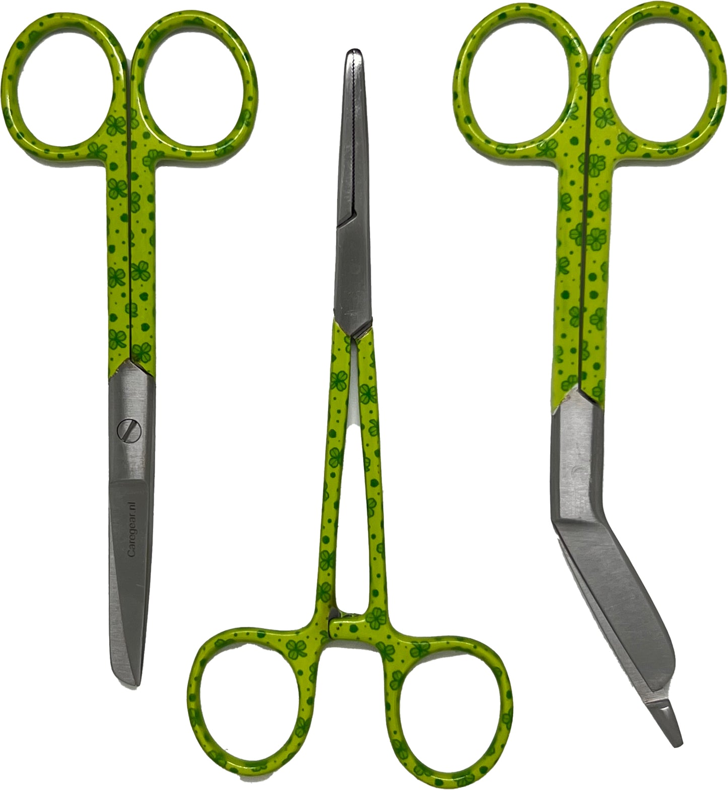 3 delig scharen set verpleegkundige Green Leprechaun  (+ naam graveren)