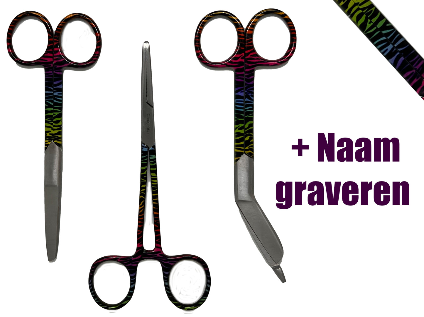 3 delig scharen set verpleegkundige Lori (+ naam graveren)
