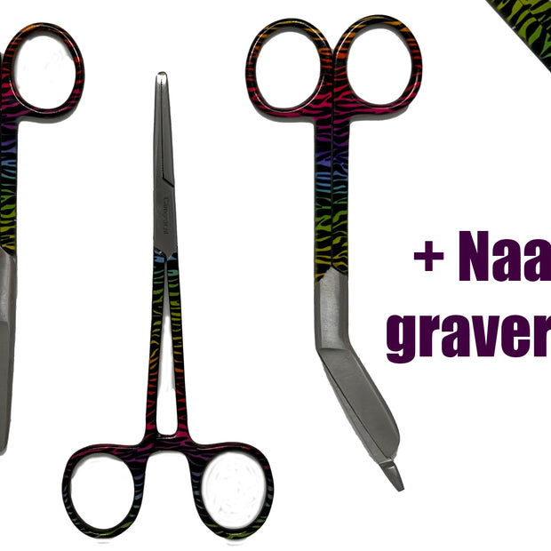 3 delig scharen set verpleegkundige Lori (+ naam graveren)