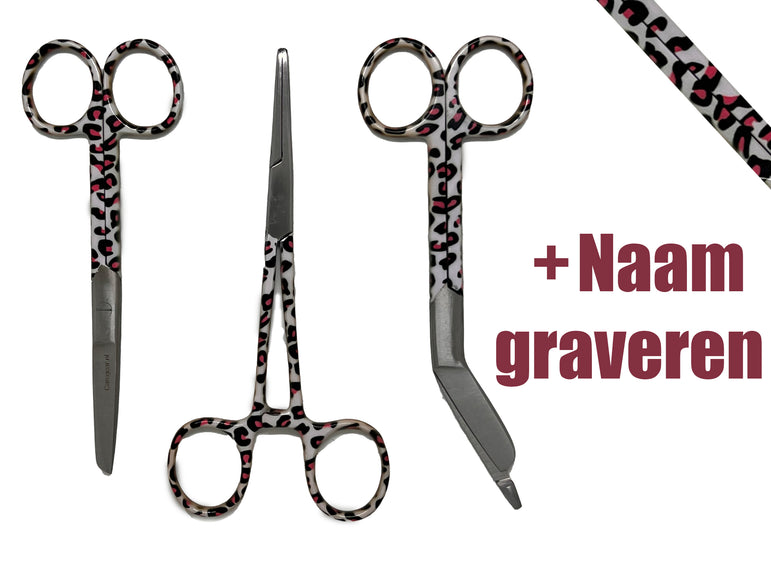 3 delig scharen set verpleegkundige Panthera (+ naam graveren)