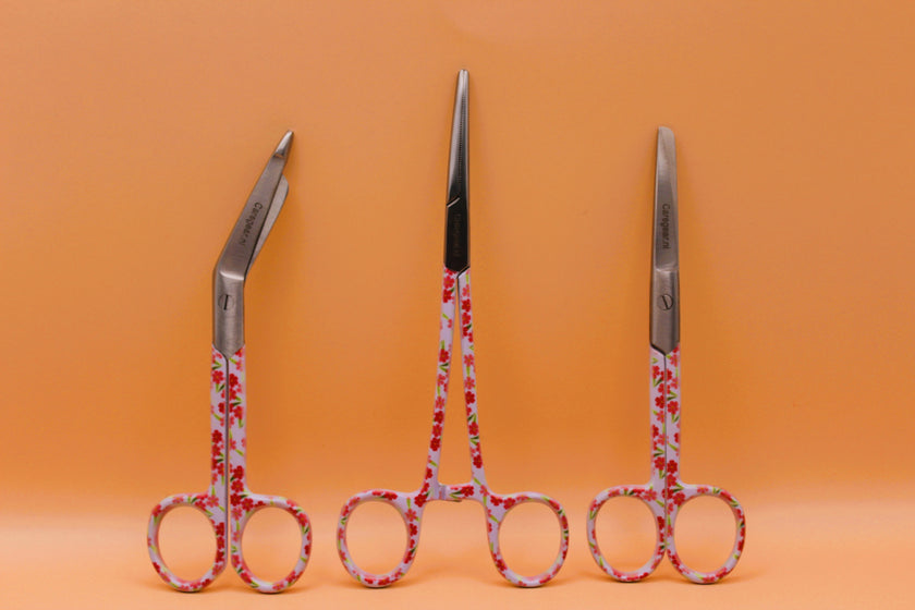 3 Delig set + gratis naam gravering Red Floral