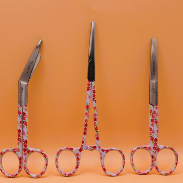 3 Delig set + gratis naam gravering Red Floral