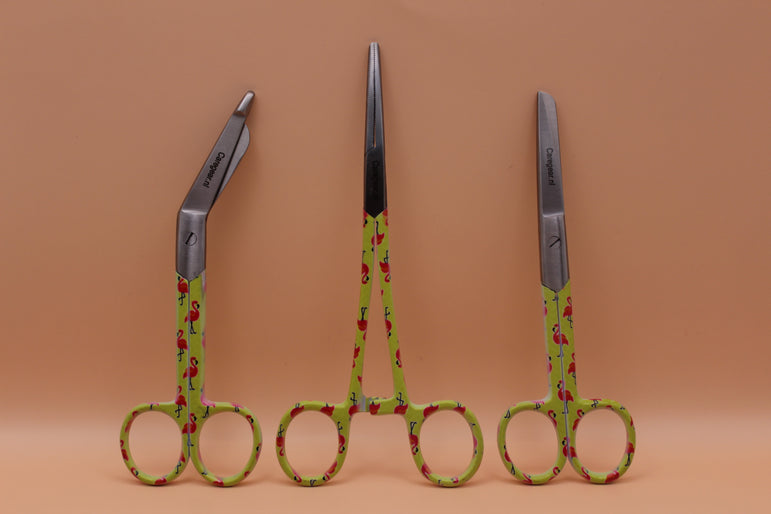 3 Delig set + gratis naam gravering Flamingo