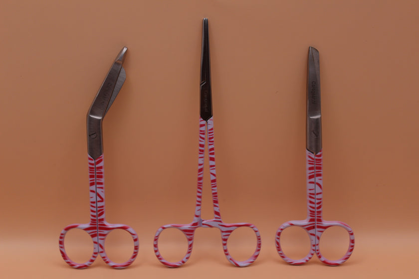 3 Delig set + gratis naam gravering Zebra roze