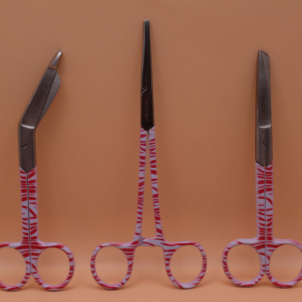 3 Delig set + gratis naam gravering Zebra roze