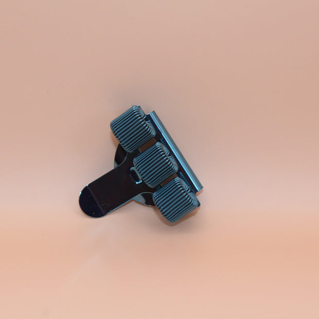 3-vaks Pennenclip – Blauw Metallic