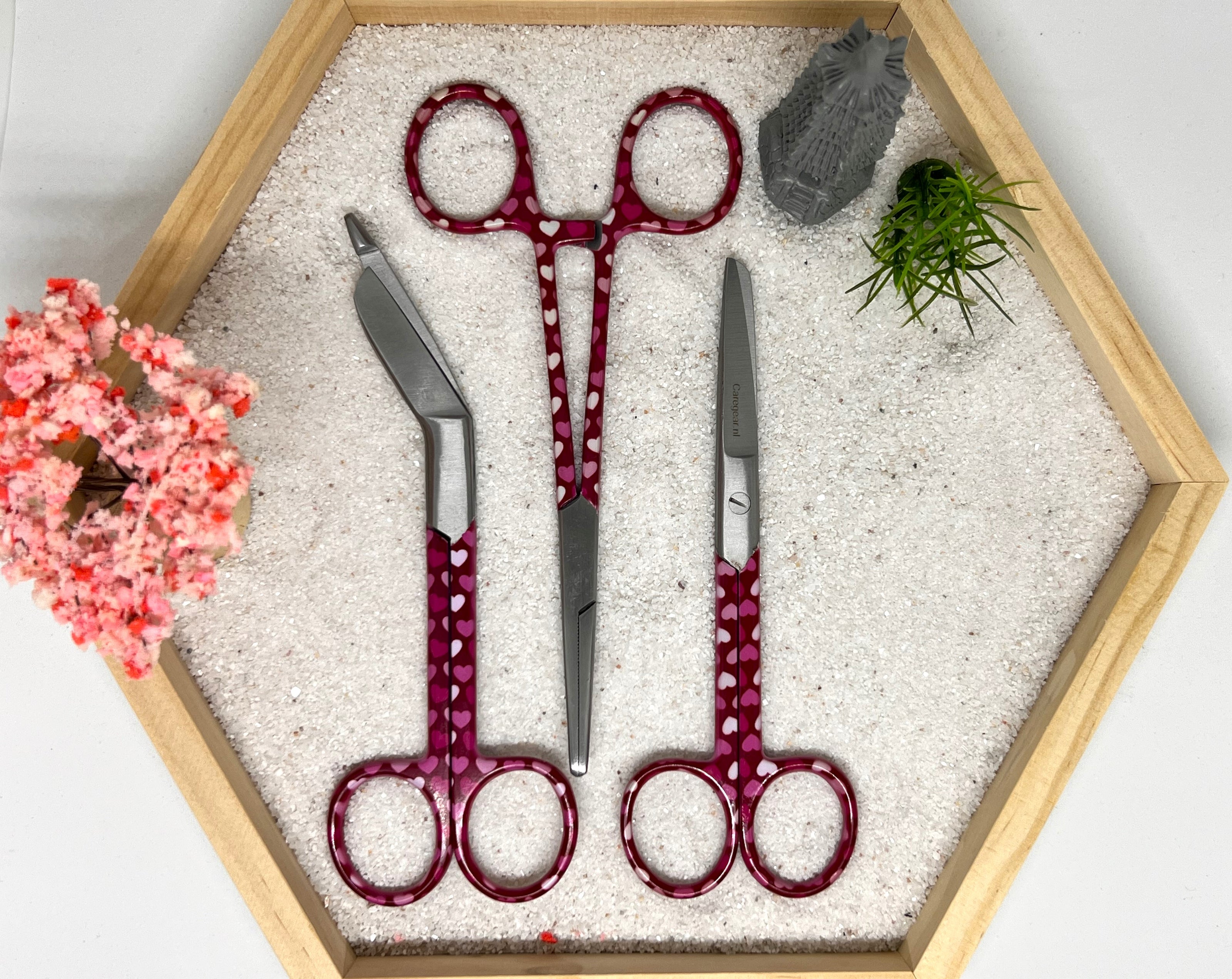 3 delig scharen set verpleegkundige Paarse Dibond (+ naam graveren)