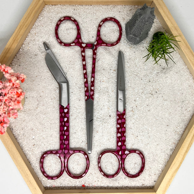 3 delig scharen set verpleegkundige Paarse Dibond (+ naam graveren)