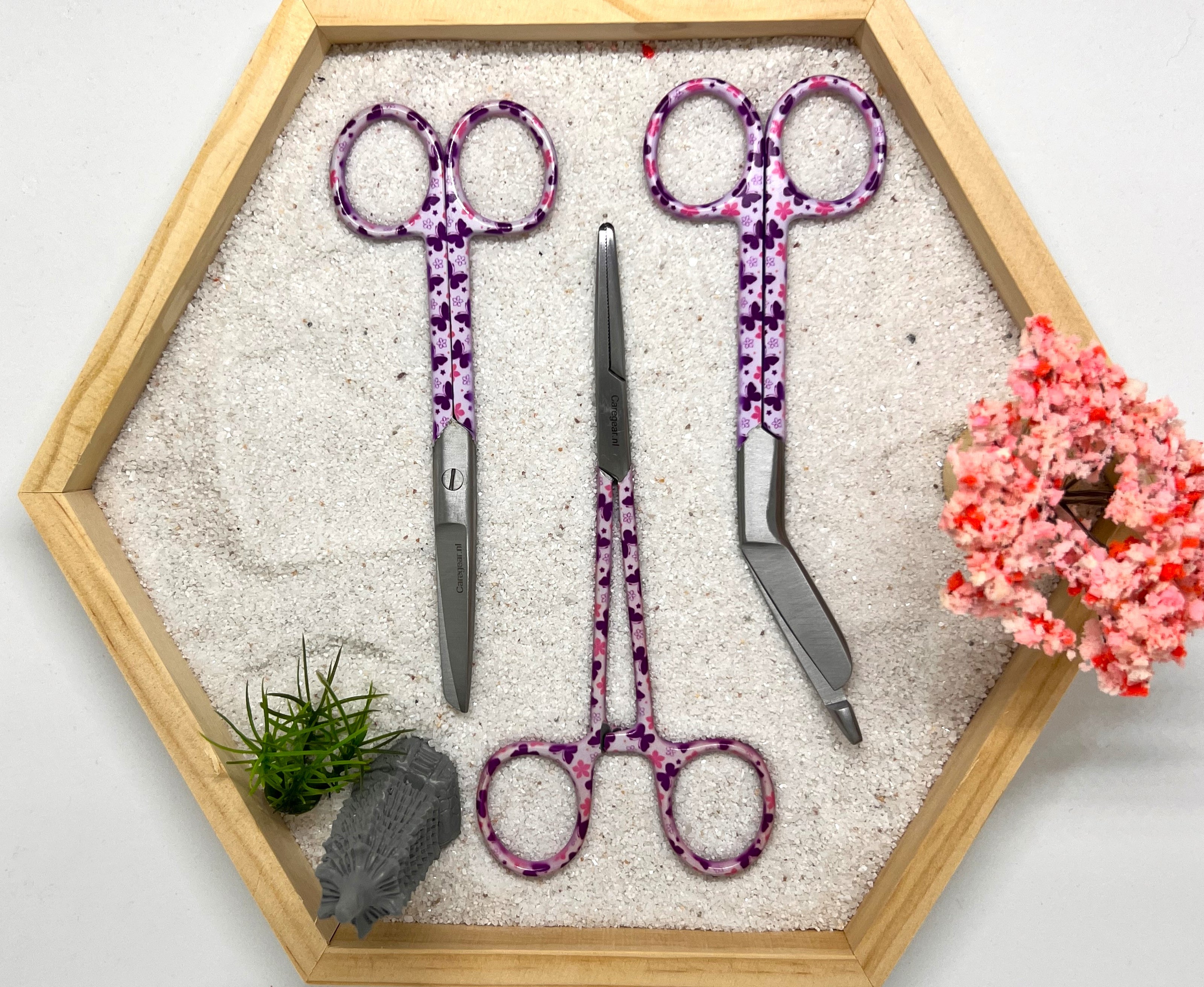 3 delig scharen set verpleegkundige Paarse Salie (+ naam graveren)