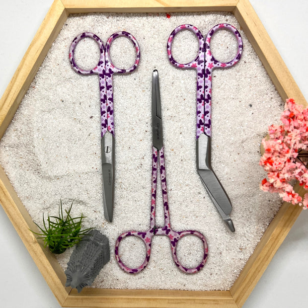 3 delig scharen set verpleegkundige Paarse Salie (+ naam graveren)