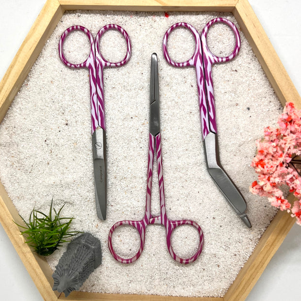 3 delig scharen set verpleegkundige Rose Zebra (+ naam graveren)