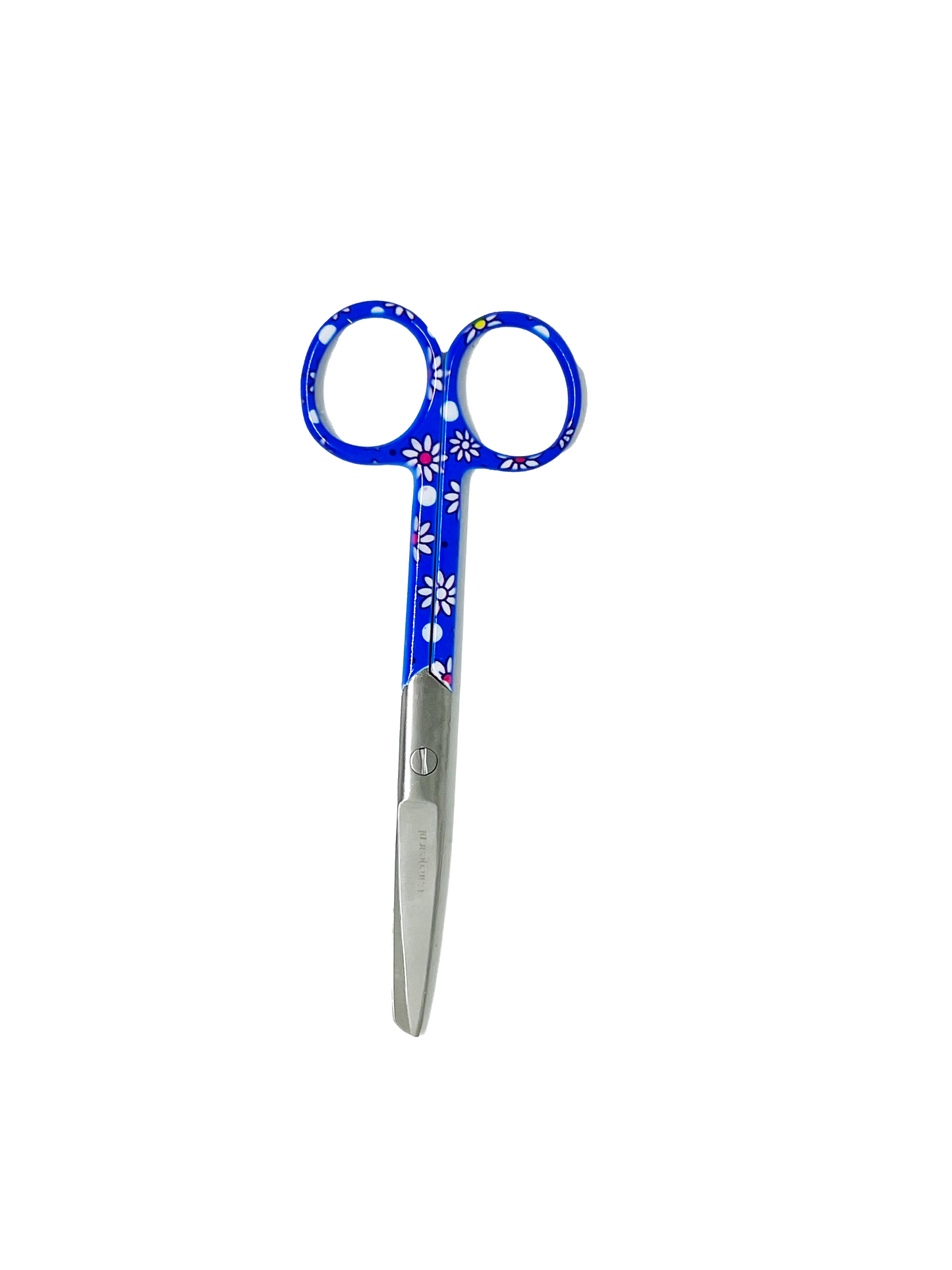 3 delig scharen set verpleegkundige Blauw met witte bloemen (naam graveren)