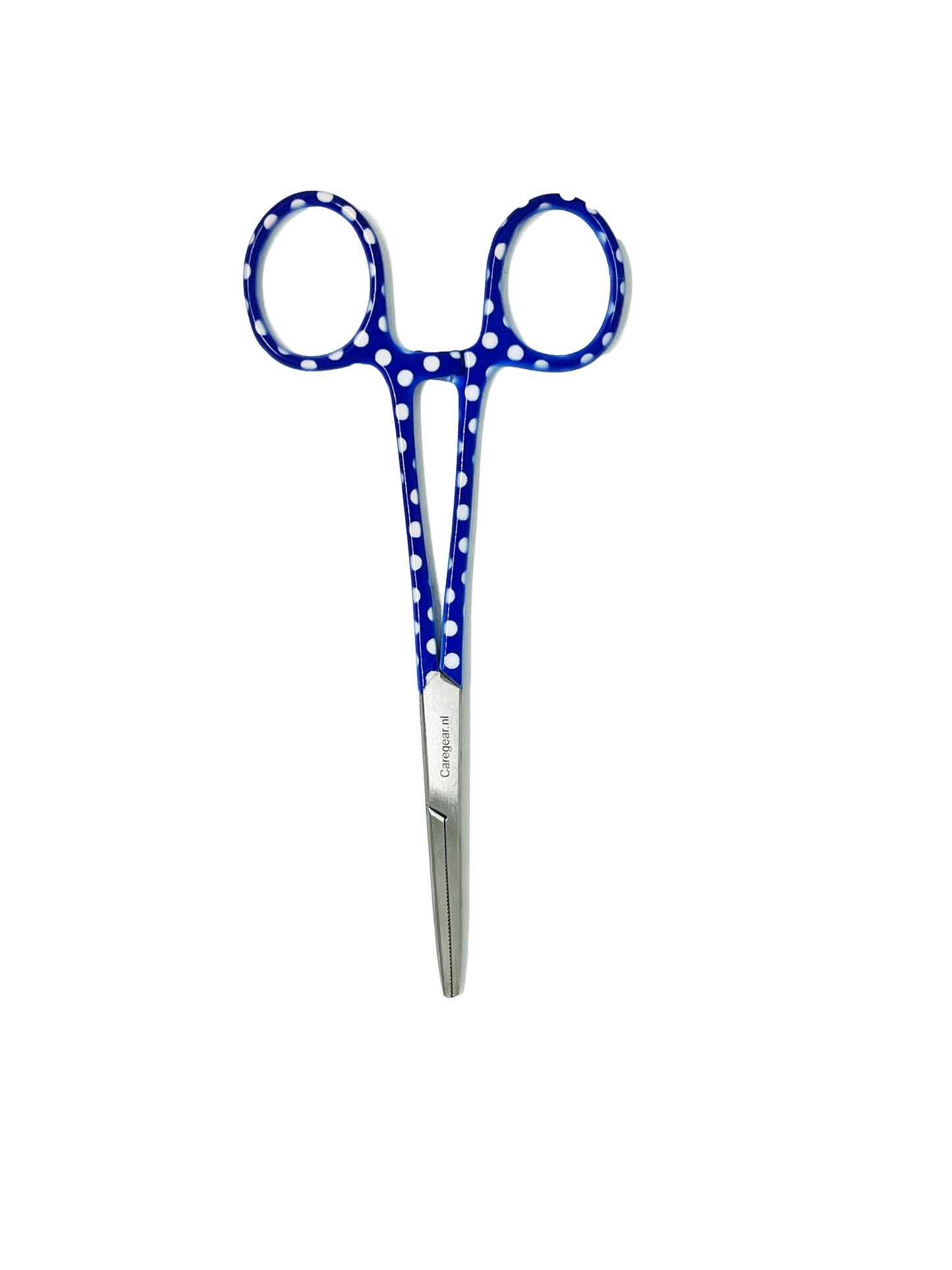 3 delig scharen set verpleegkundige Blauw met witte stippen (naam graveren)