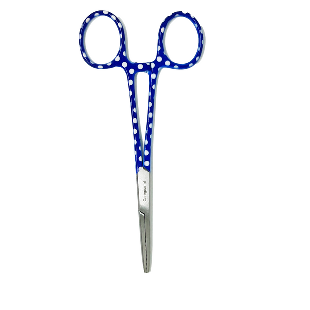 3 delig scharen set verpleegkundige Blauw met witte stippen (naam graveren)