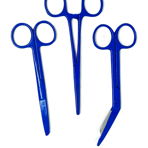 3 delig scharen set verpleegkundige Blauw (naam graveren)