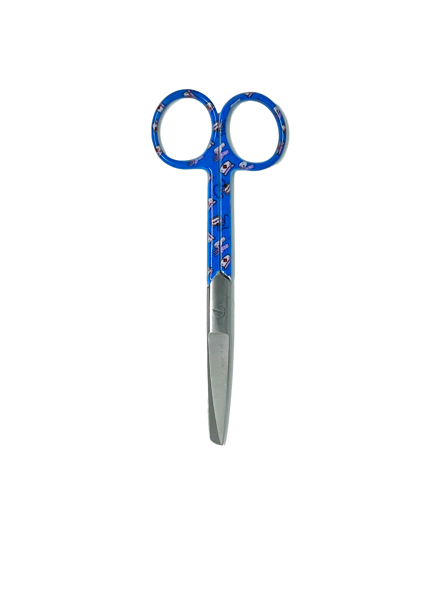 3 delig scharen set verpleegkundige Blauw met verpleegkundige hoedjes (naam graveren)