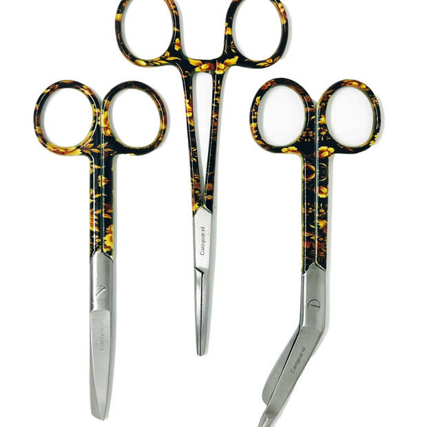 3 delig scharen set verpleegkundige Zwart goud (naam graveren)