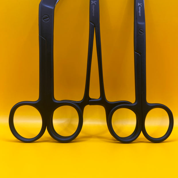 3 delig scharen set verpleegkundige Zwart Mat (naam graveren)