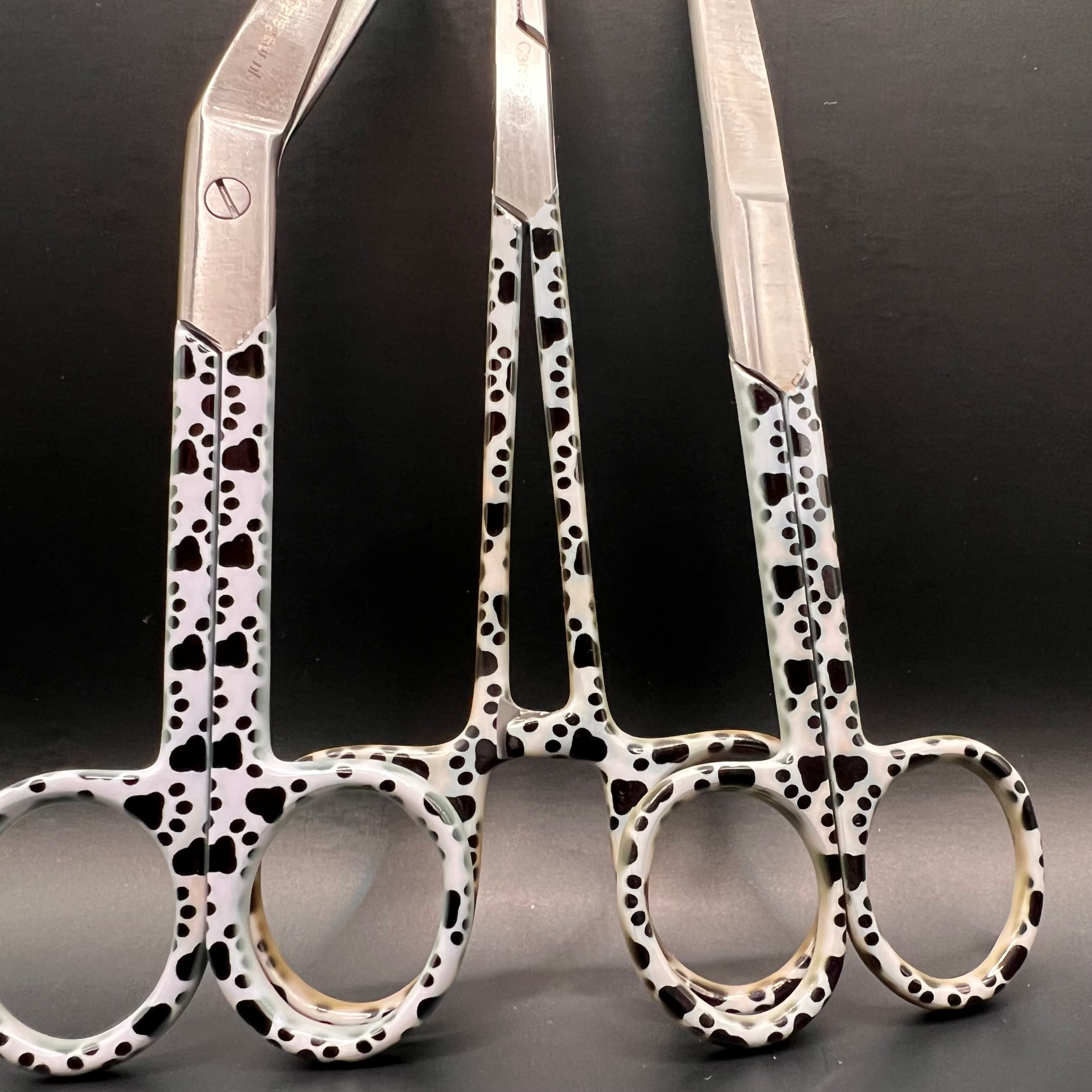 3 delige set zwart wit met honden pootjes (+ naam graveren)