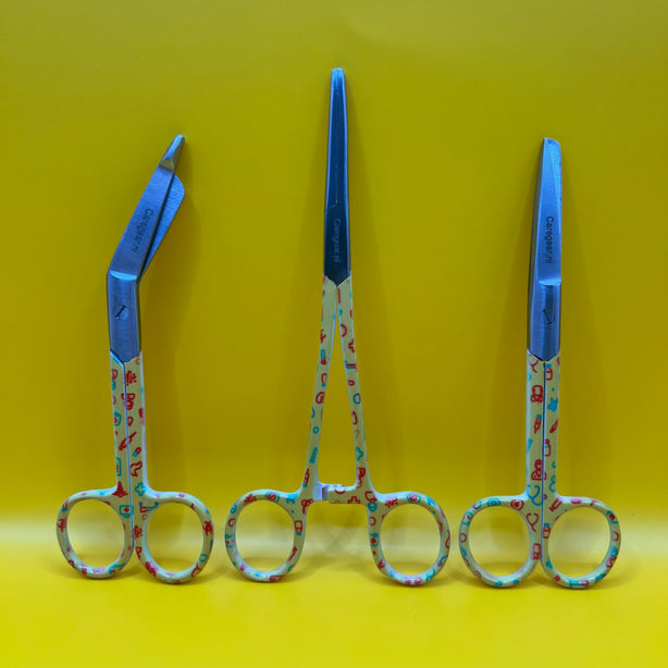 Gele set met zorg iconen